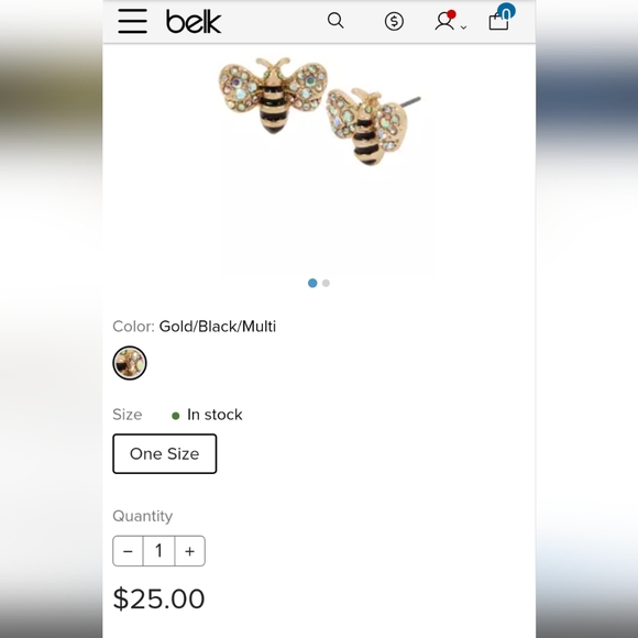 Just In.... Betsey Johnson Bumble Bee Stud Earrings. - Picture 3 of 7